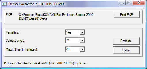  demo Pes 2010  Tweak 2.0